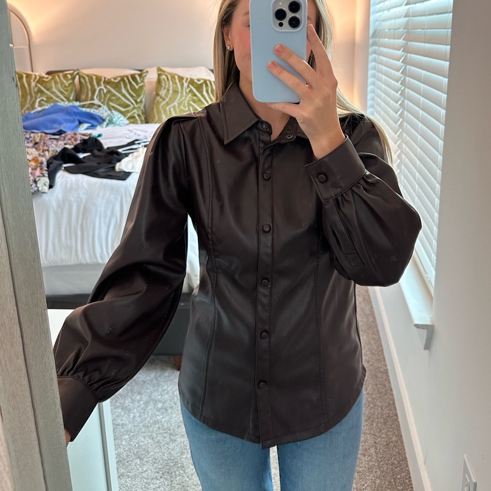 Leather Button Down